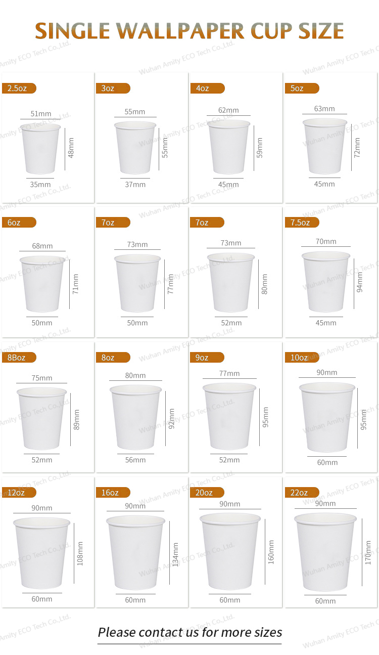 size-single wall paper cup size size-single wall paper cup size