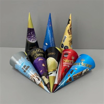 Confezione di gelato in carta di alluminio